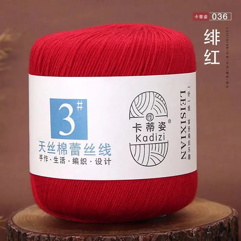 100 Percent Mercerized Cotton Lace Yarn for Hand Knitting and Crochet Arts Crafts