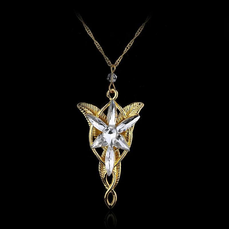 Movie The Lord Arwen Evenstar Necklace Elf Princess Arwen Twilight Star Crystal Pendant Necklaces for Women Choker Jewelry Gift