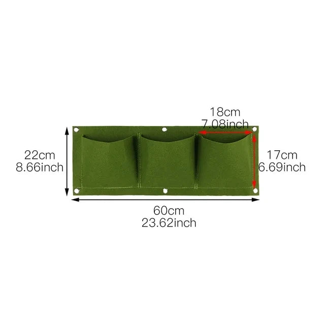 Plant growth bag， Felt Vertical Wall Planter Outdoor Herb Vegetable Hanging Garden  Plant Holder for Railing, Balcony, Fence