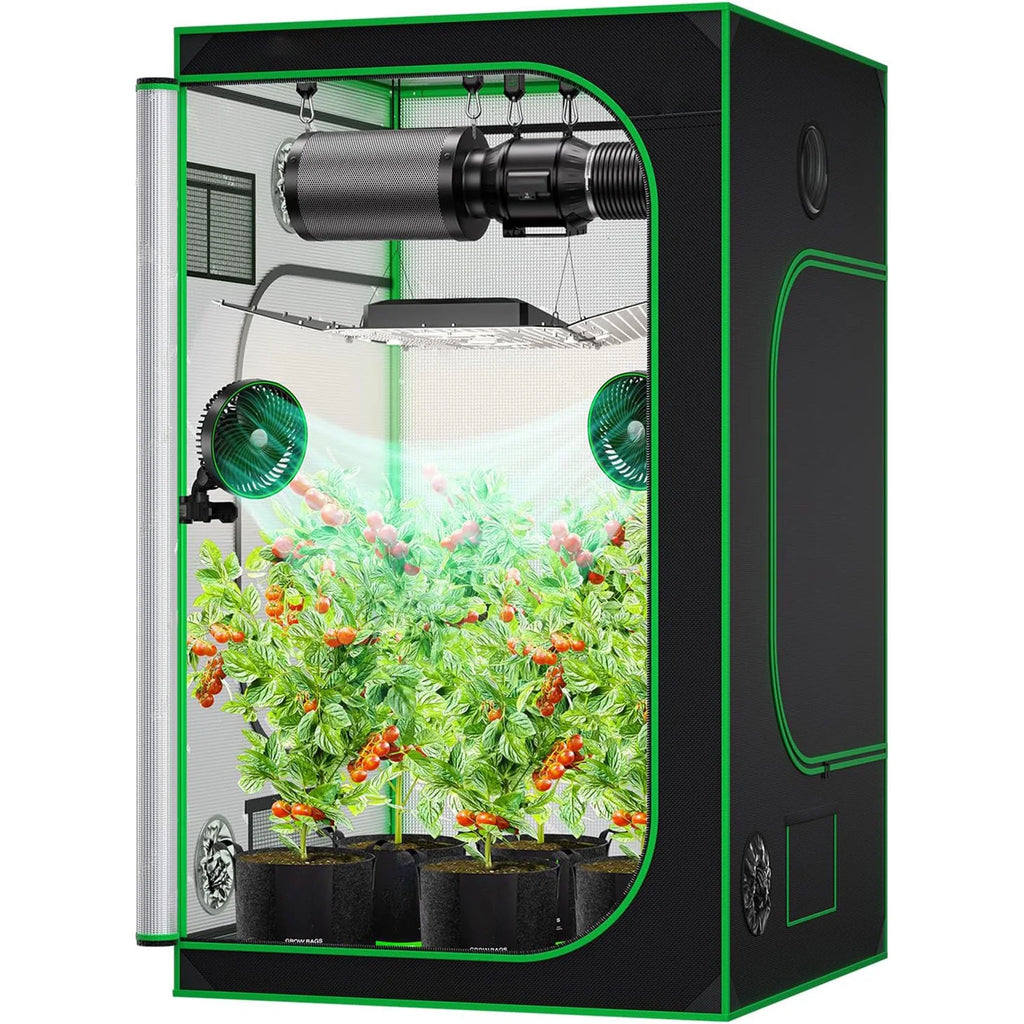 Premium Grow Tent, 48"x48"x80" High Reflective Mylar with Multi-Chamber & Floor Tray for Hydroponic Houseplants