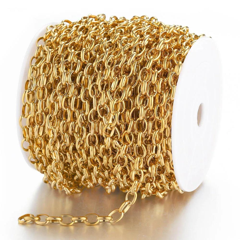 1meter Stainless Steel Chain Big Rolo Cable Link Chain for Jewelry Making