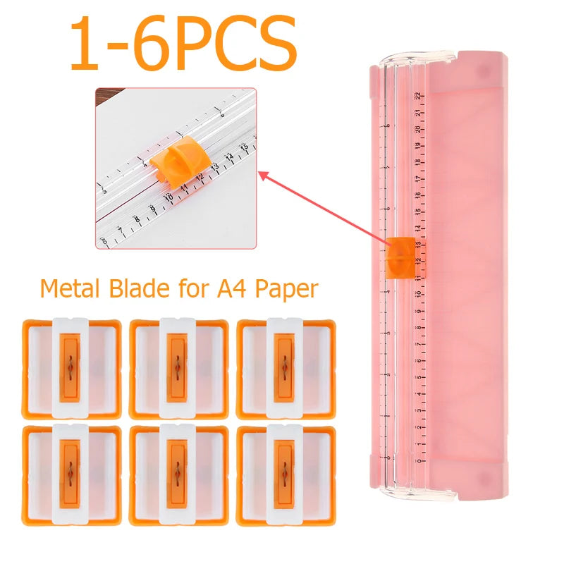 1-6pc Paper Cutter Replacement Blade for A4 Paper Trimmer Security Safeguard Design Sword Heads Mini Spare Knife for DIY Craft