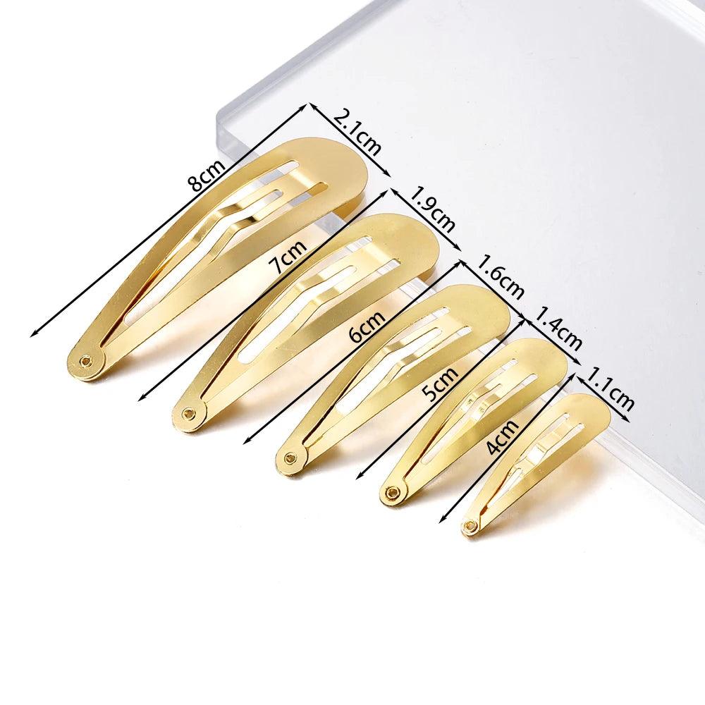20Pcs 4/5/6/7/8cm Metal Hair Clips Snap Alligator Hairpins Base for DIY Jewelry Making Pearl Bow Hairgrip Setting Hair Accessory