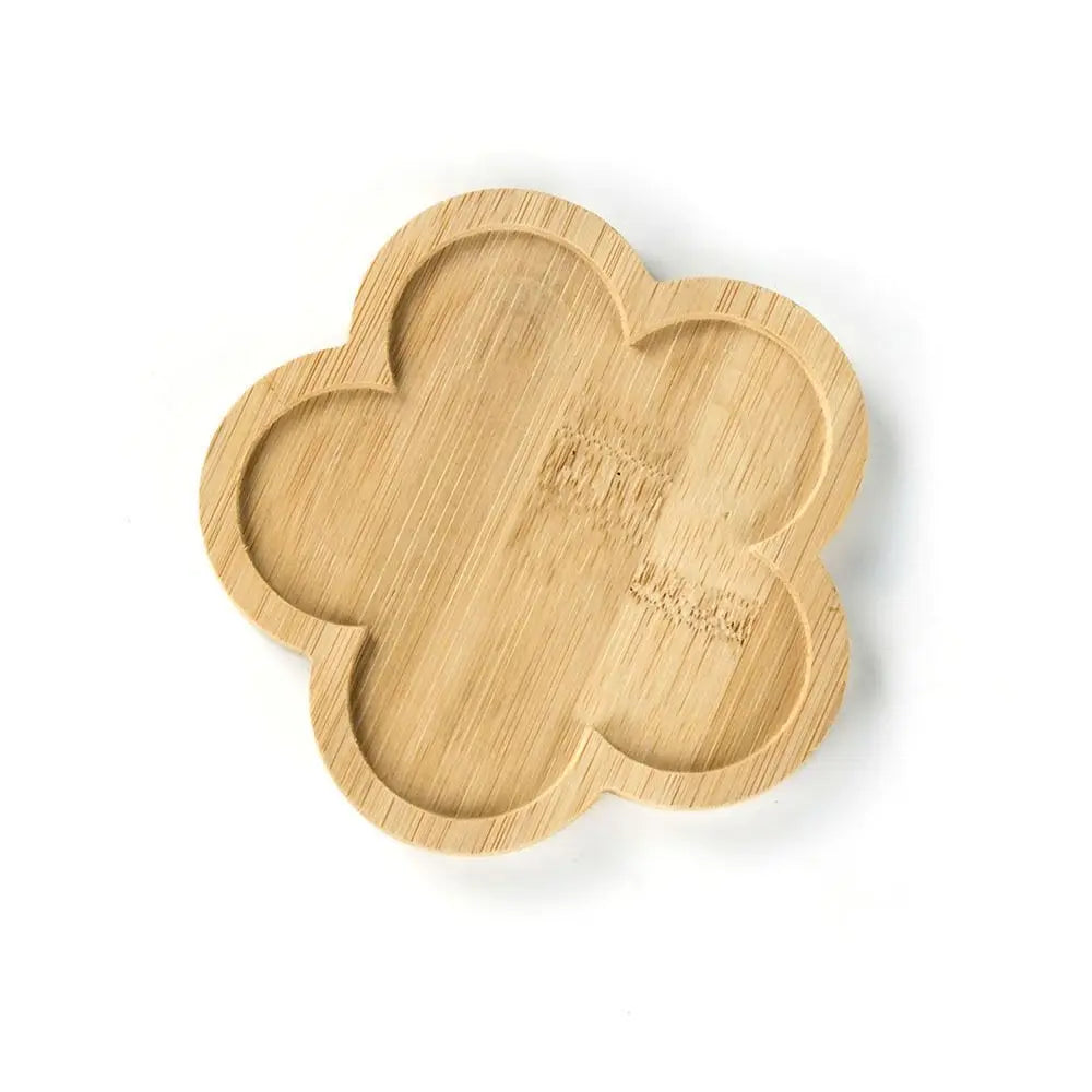Bamboo Wood Flowerpot Tray Gift Multi-purpose Five-pointed Star Coaster Cartton Cat Deer Rectangle Oval Succulents Bonsai Holder