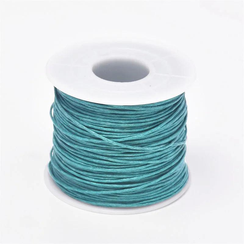 24-70m 1mm Waxed Cotton Cord For Beading Craft DIY Bracelet Necklace Braided String Thread Jewelry Findings Making HK042