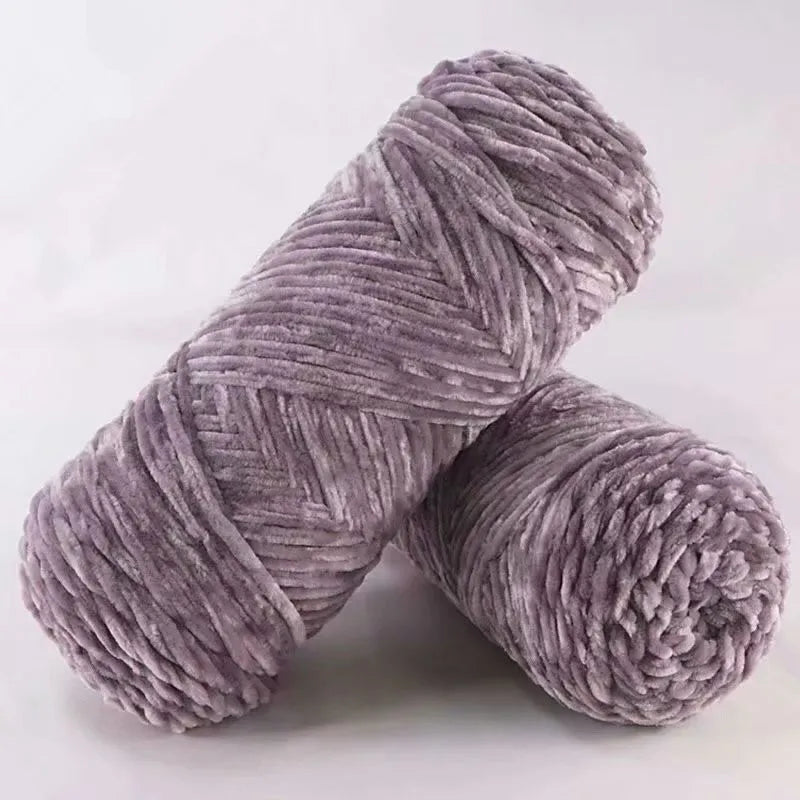 DIY Soft Chenille Yarn for Knitting and Crochet 100g 130M Polyester Velvet Amigurumi Dolphin Baby Plush