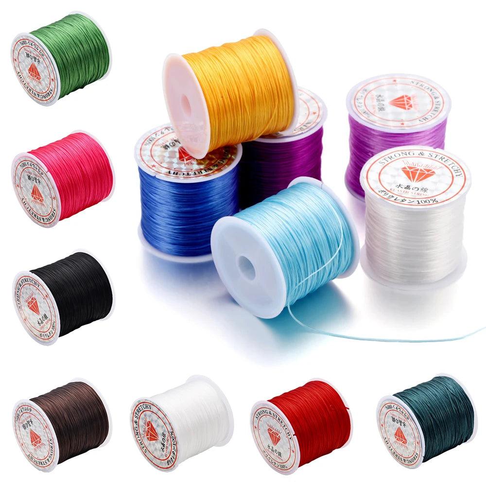 10/40M 1mm Elastic Thread Round Crystal Line Nylon Rubber Stretchy Cord Elastic Rope For DIY Jewelry Making Beading Bracelet