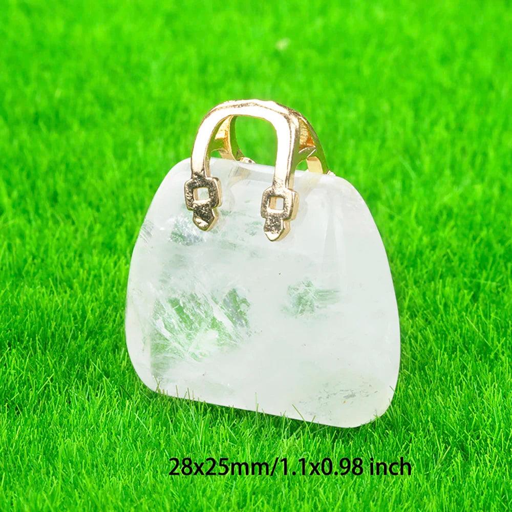 Natural Bag Shaped Stones Healing Crystals Gemstones Perfect Necklace Pendant For Reiki Energy Balancing Meditation