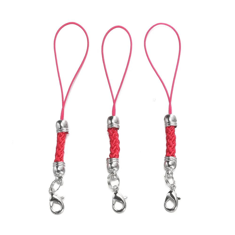 10/20pcs Keychain Rope with Lobster Clasp Jump Rings Lanyard Lariat Strap Cord For DIY Keyring Pendant Jewelry Making Supplies