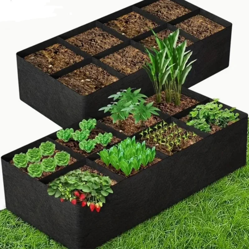 Garden Raised Planting Bed 4/8 Grids Vegetable Planting Bag Reusable Square Large Capacity Garden Potato Planters Container