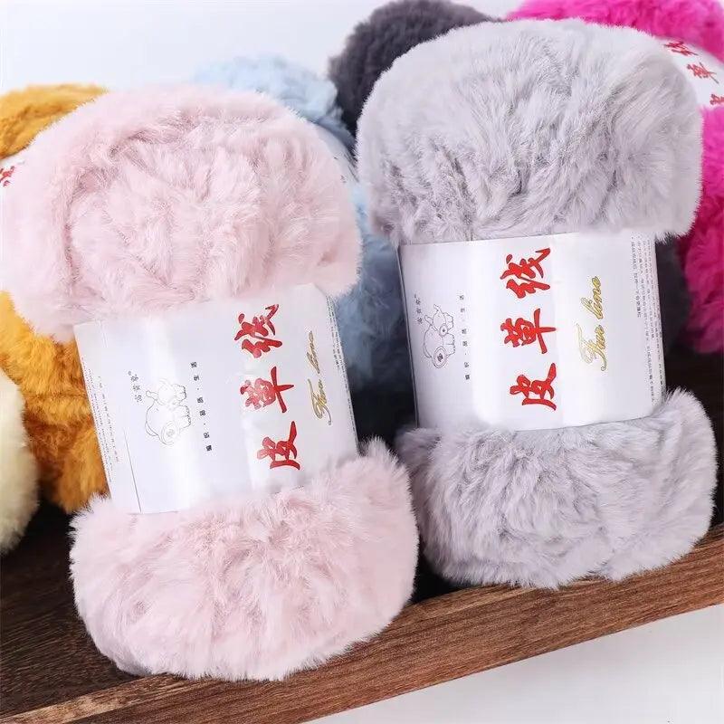 1Pc 100g Super Chunky Fur Yarn for hand knitting fuffly soft warm Crochet line to knit sweater coat Scarf Hat long plush threads