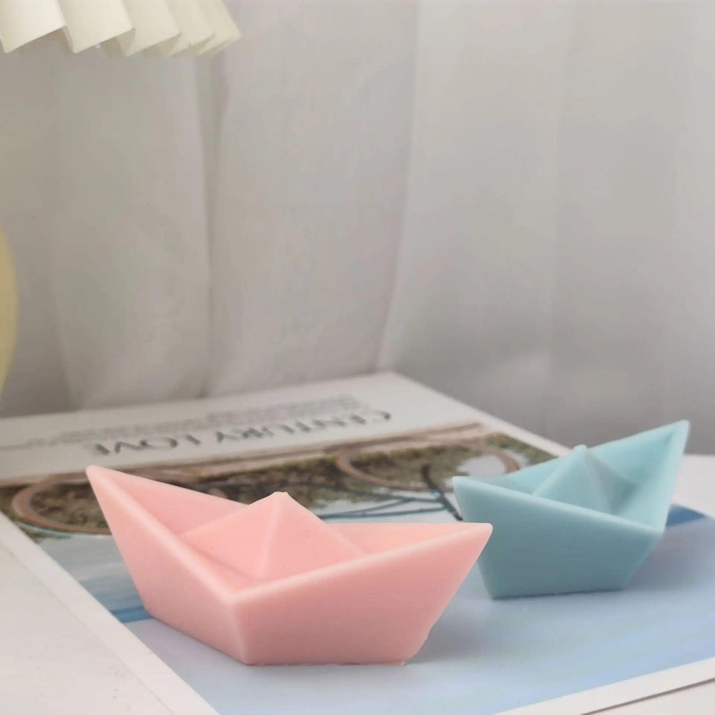 Prayer Ship Silicone Mold 3D Paper Boat Soap Scented Candle Mold Home Decor Craft DIY Cake Decorating Tool - Winord