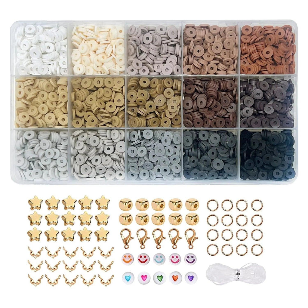 Clay Beads Bracelet Making Kit includes Loose Beads and String for DIY Jewelry Craft for Girls