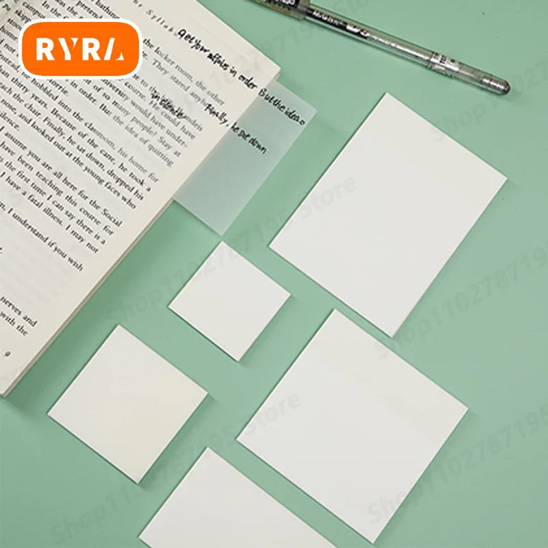 50sheets Transparent Posted It Sticky Notes Pads Clear Notepad Posits Waterproof Memo Pad For Journal School Office Stationery