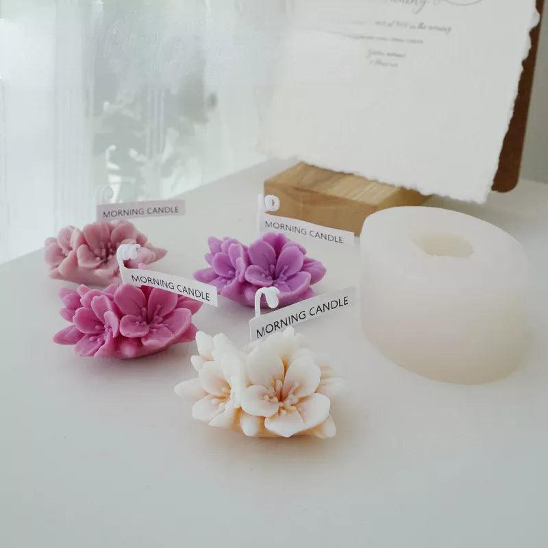 Aromatherapy Candle Silicone Mold 3D Peach Flower Shape Soap Silicone Mould DIY Candle Form Soap Mould Cake Decoration Supplies