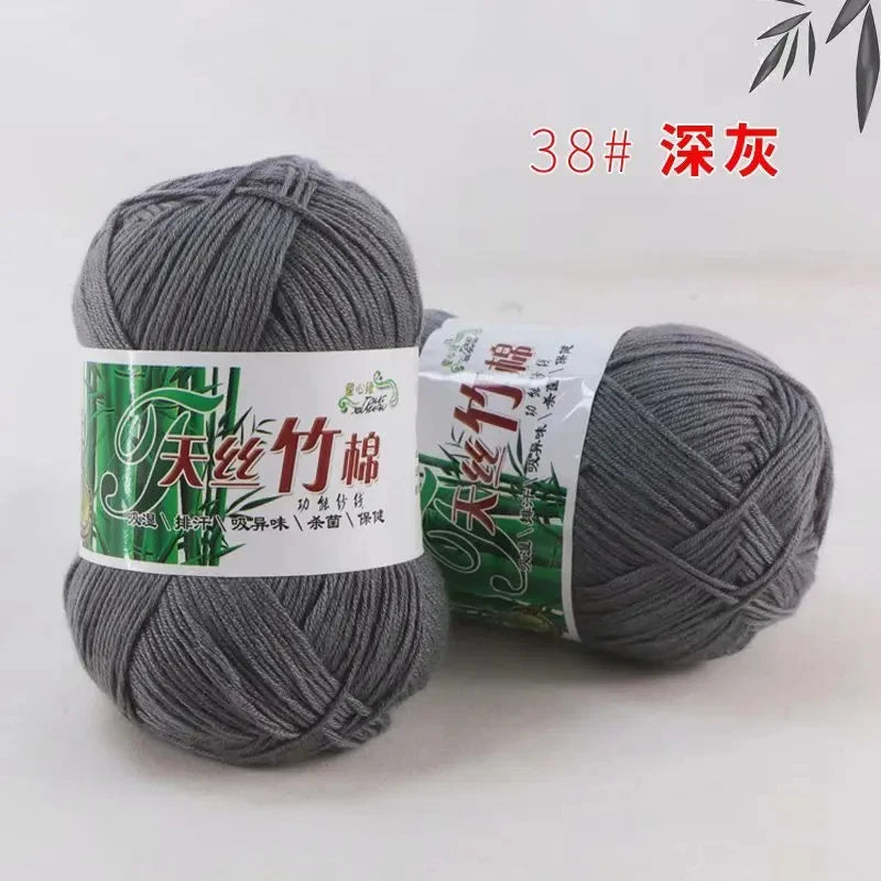 Bamboo Charcoal Cotton Yarn For Weaving 50g Ball DIY