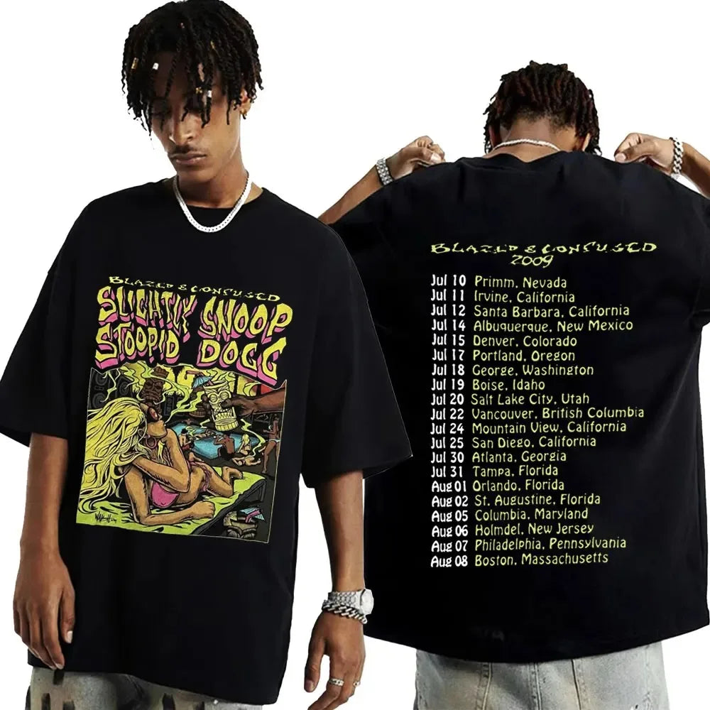 Funny Snoop Dogg Graphic T Shirt for Men Hip Hop Fashion Oversized Streetwear Summer Style