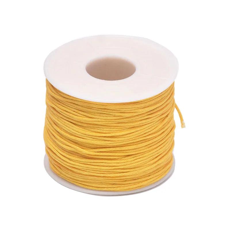 24-70m 1mm Waxed Cotton Cord For Beading Craft DIY Bracelet Necklace Braided String Thread Jewelry Findings Making HK042