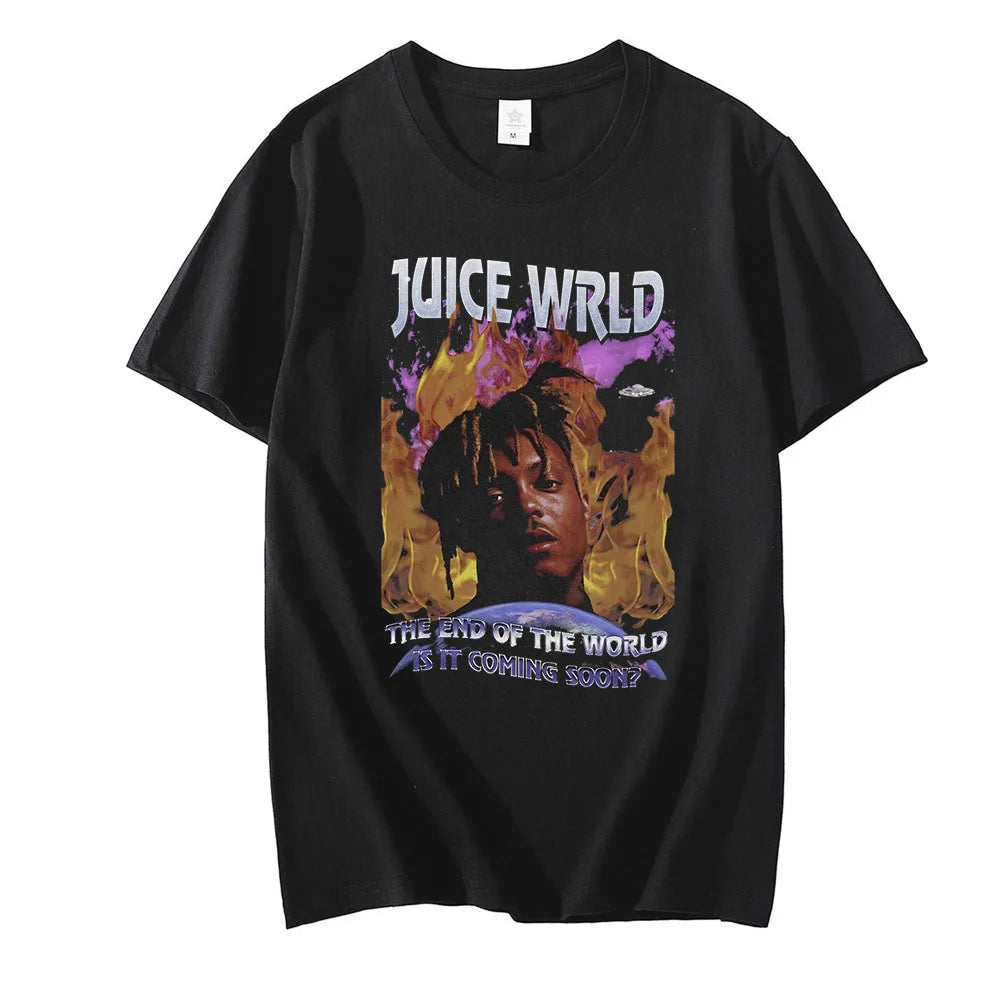 Rapper Juice Wrld 999 Short T Shirt Men's Women's Letter Printed Tshirts Y2k Casual Fashion Sportswear Summer Clothing