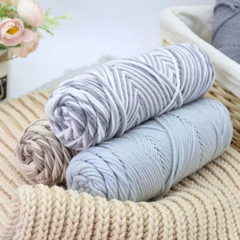 Milk Cotton Yarn 8 Ply Acrylic Crochet For Amigurumi Doll