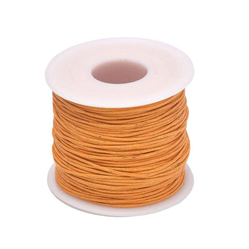 24-70m 1mm Waxed Cotton Cord For Beading Craft DIY Bracelet Necklace Braided String Thread Jewelry Findings Making HK042