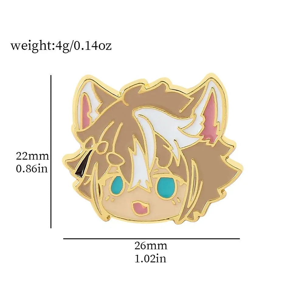 Game Genshin Impact Brooch Character Model Metal Enamel Badges Clothing Backpack Lapel Pins Jewelry Accessories Gifts