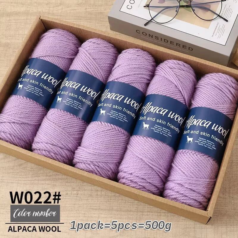 500g Coarse Alpaca Wool Yarn for Hand Woven Sweaters Jackets Scarves and Hats