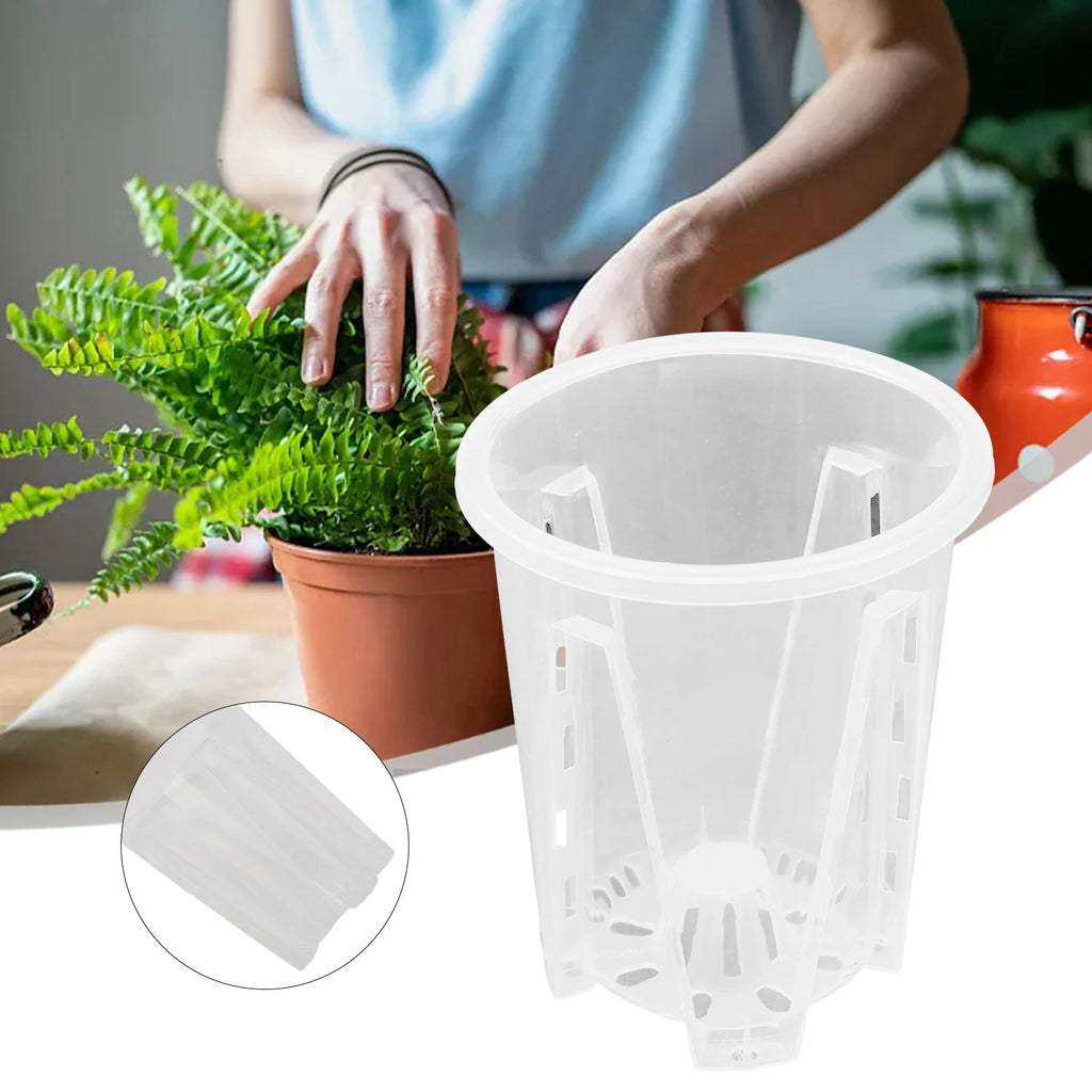 Root Control Clear Plastic Orchid Pots With Holes Transparent Flower Pot For Phalaenopsis Orchid Cattleya Planting With Stomata