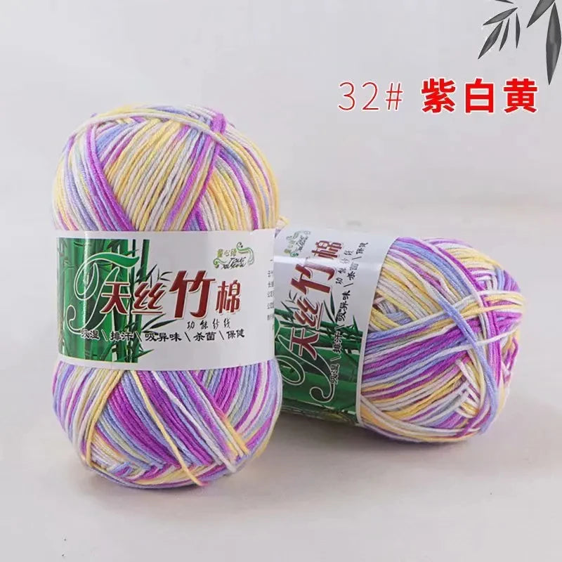 Bamboo Charcoal Cotton Yarn For Weaving 50g Ball DIY