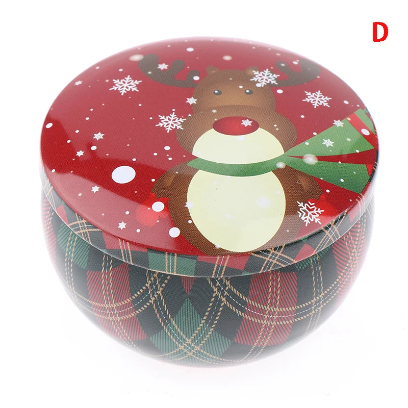 Portable Travel Christmas Aromatherapy Candle Jar Christmas Scented Candle Tin Jar Portable Travel Soy Wax Plant Candle Gift Box