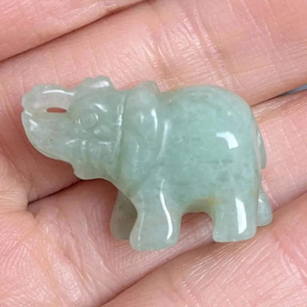 1 in Mini Crystal Carvings Elephant, Pocket Gift Crystal Gift Animal Statue Crystal Statue Bare Stone Healing Stone
