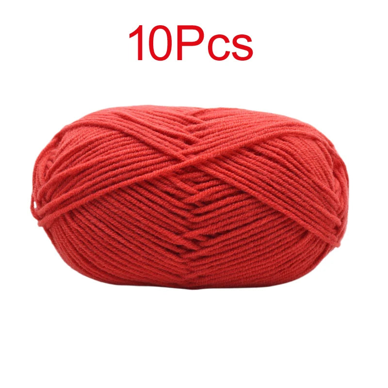 10 Pieces Multi Color Cotton Knitting Yarn Soft Warm Crocheting Yarn for Hand Knit Sweaters Hats Scarves Blankets Amigurumi