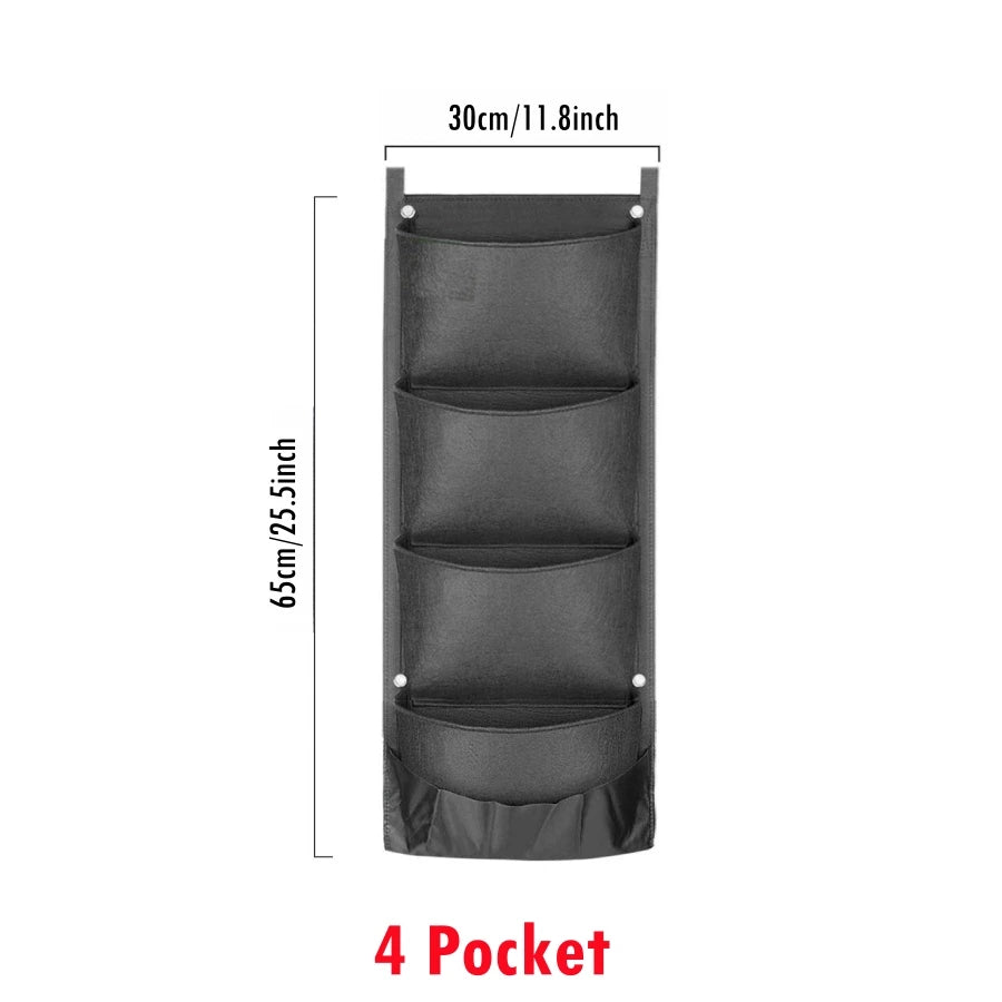4/6/9 Pockets Waterproof Hanging Vertical Wall Planter Bags Planting Flower Grow Bags  for Indoor Outdoor Yard Garden Fence Home