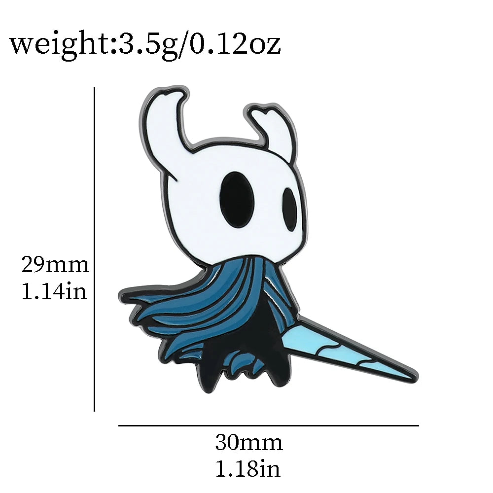 Game Hollow Knight Brooch Cartoon Cute Character Model Metal Enamel Badge Clothing Backpack Lapel Pin Jewelry Accessory Gift