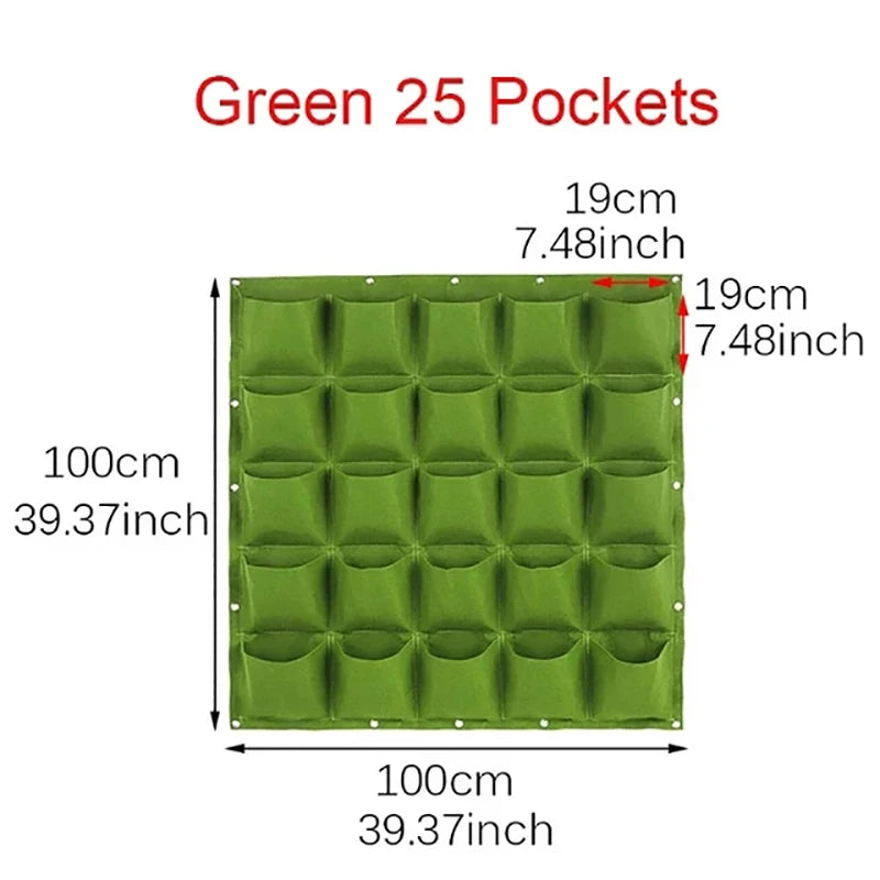 Wall Hanging Planting Bag Multiple Pockets Grow Bag Planter Vertical Garden Vegetable Living Bonsai Flower Plant Pot Home Supply