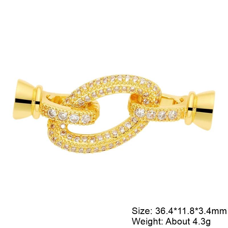 Juya 18K Gold Silver Plated Fasteners Accessories Creative Closure Lock Clasps For DIY Needlework Beads Pearls Jewelry Making