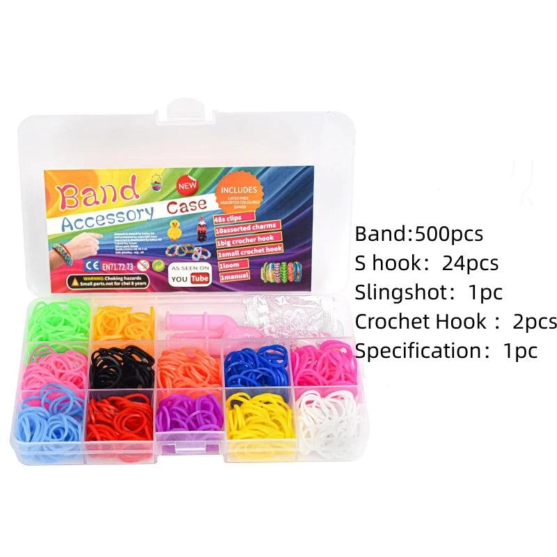 1Set Elastic Rubber Band Refill Loom Bracelet Kit Organizer for DIY Knitting Friendship Craft Girl Kid Creativity Birthday Gift