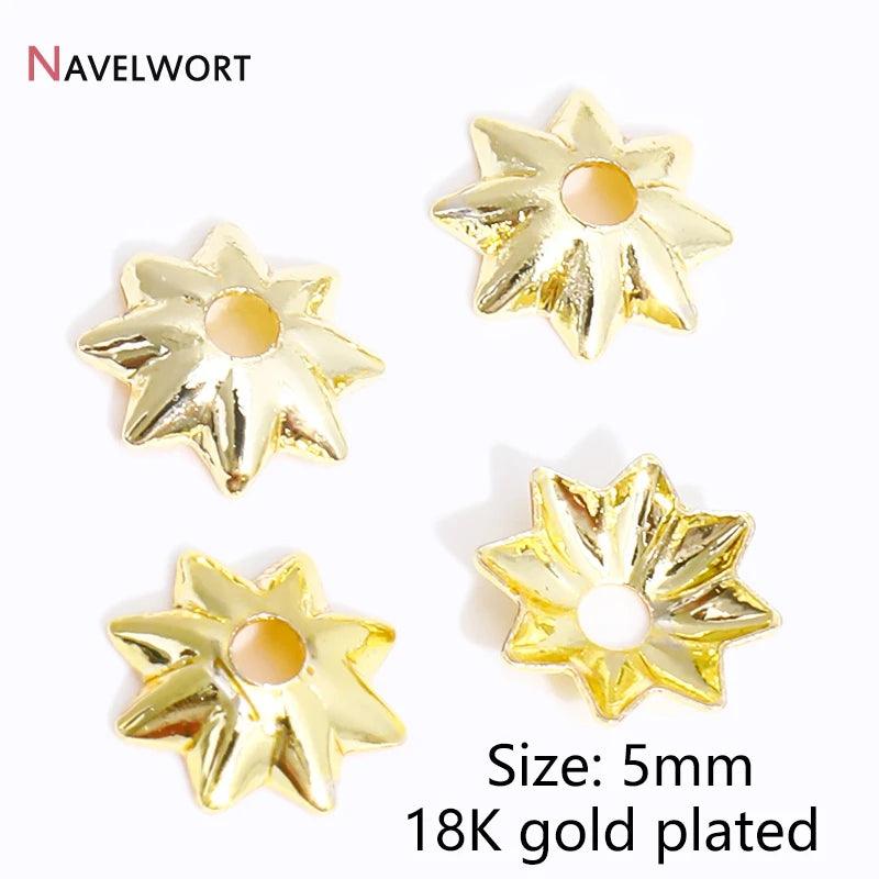 14K/18K Gold Plated Brass Bead Caps,Caps For Beads,Flower Bead Caps For Jewelry Making,Caps For Bracelet,Accessories For Jewelry