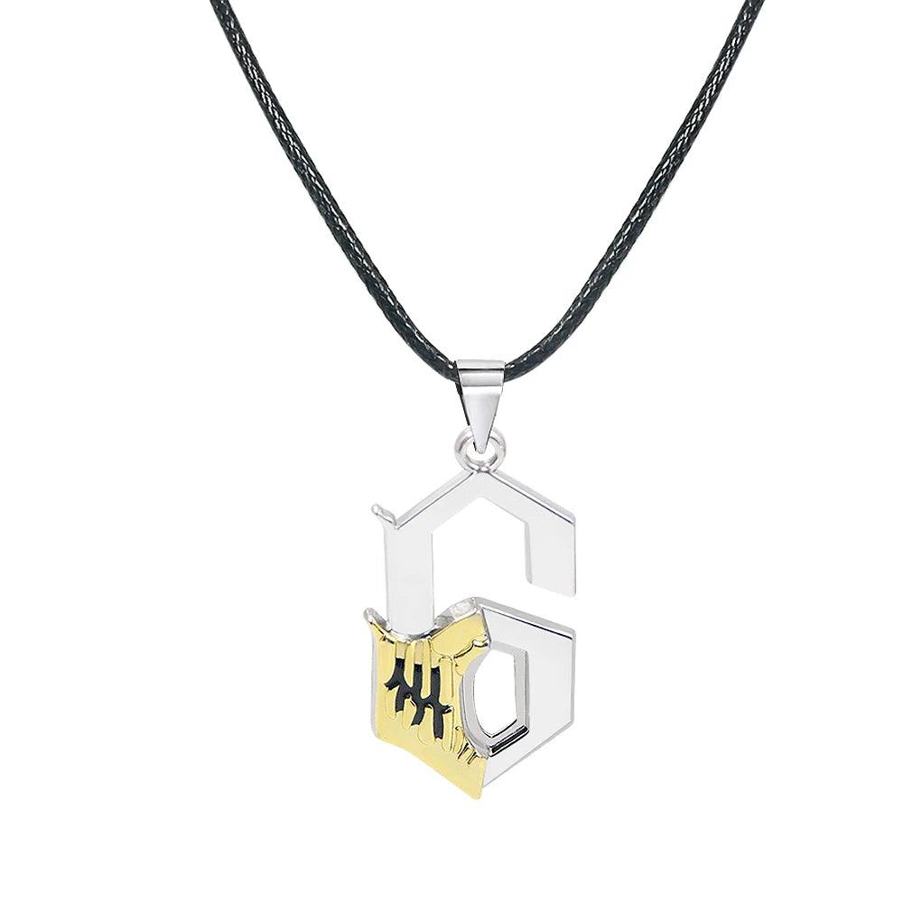 Anime Bleach Quincy Ishida Uryuu Necklace Cosplay Alloy Choker Chain Ginrei Gojiaku Amulet Pendant Necklace Jewelry Accessories