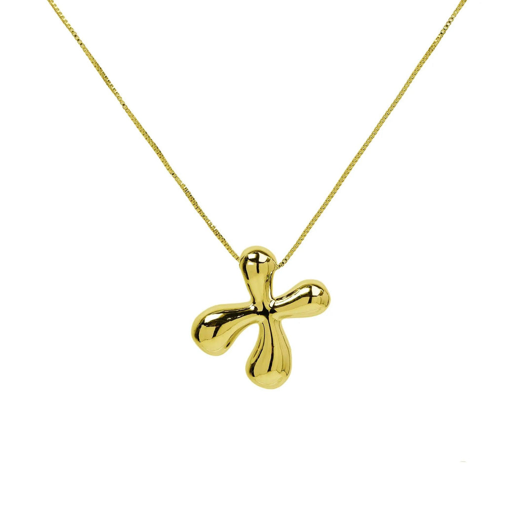 Trendy Gold Plated 18K Chunky Balloon Bubble Initial Letters Pendant Stainless Steel Choker Necklaces for Women Customized Chain