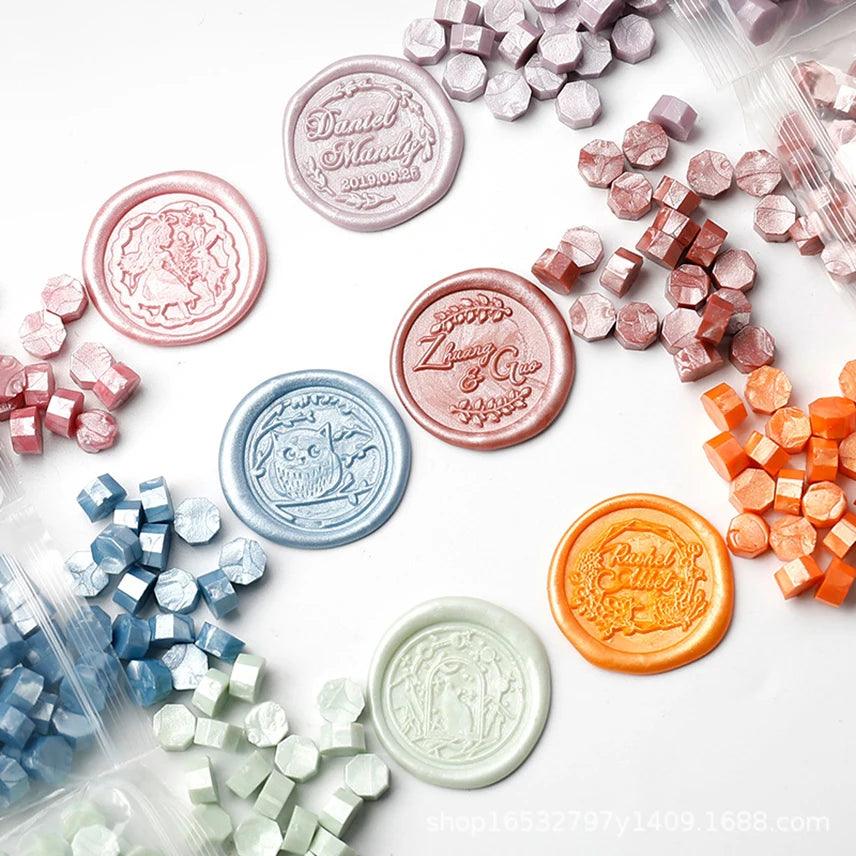 100Pcs Retro Wax Seal Stamp Scrapbook Material Birthday Party Invitation Decoration Stamp Sealing Wedding Stamp Hobby Supplies - Winord