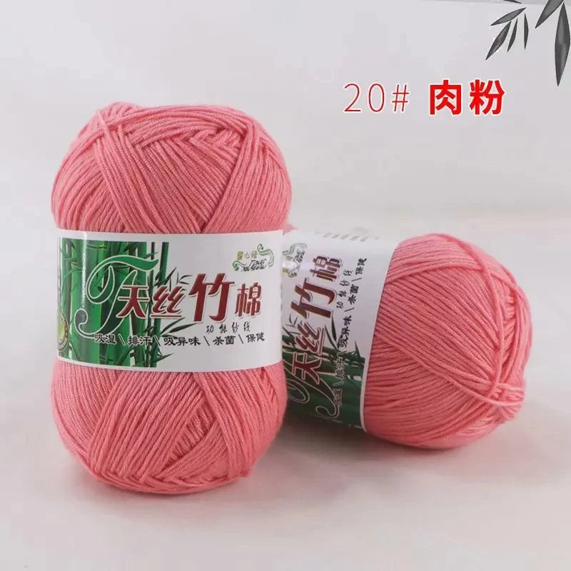 Bamboo Charcoal Cotton Yarn For Weaving 50g Ball DIY
