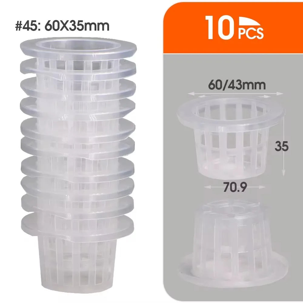 Transparent Plastic Slot Mesh Net Plant Cup for Hydroponics Aquaponic Orchid Bucket Basket Wide  Pot Aeroponic   Soilless Contai