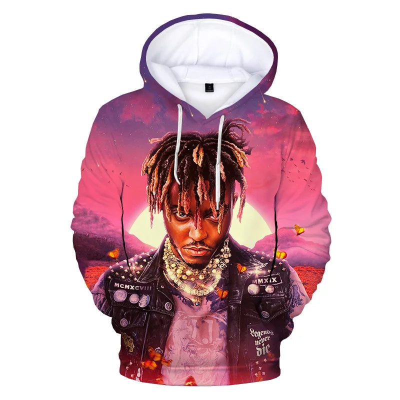 Juice WRLD Hoodies Men Women Hooded Sweatshirts Fashion Hip Hop Casual Pullovers Autumn Boys Girls Black Streetwear Juicewrld