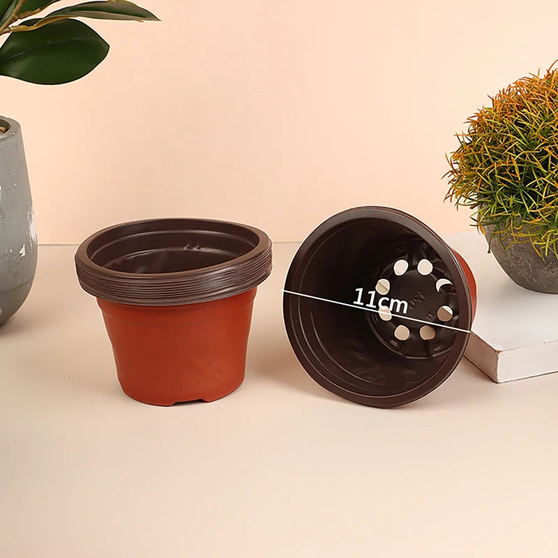 10Pcs Plastic Plant Pots Flowerpot Cultivation For Succulent Plant Small Flowerpot Simple Planting Seedling Pot