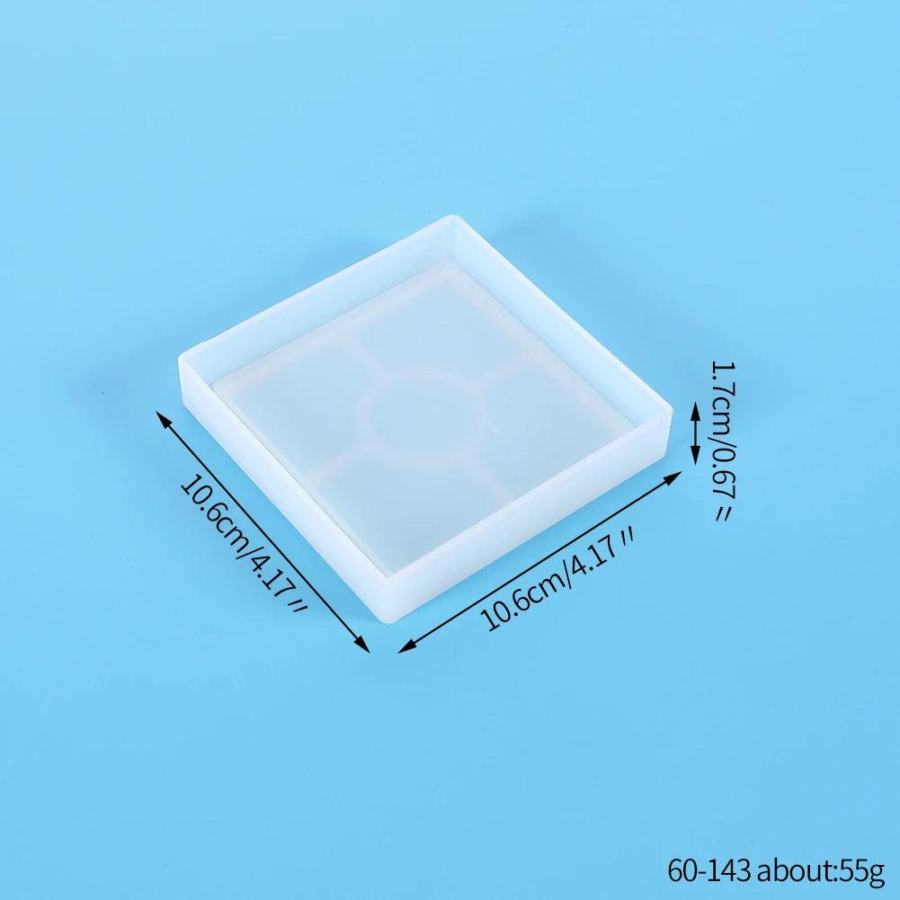 Coaster Silicone Resin Mold Heart Round Square Hexagon Oval Cup Tray Mat Casting Crafts Jewelry Storage Tray Making Home Decor