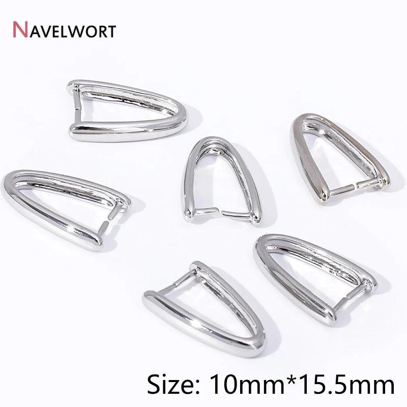 Rhodium Plated Smooth Pinch Pendant Bail,Jewelry Making Supplies,Pendant Bail Connnector Supplies For Necklace Making Findings
