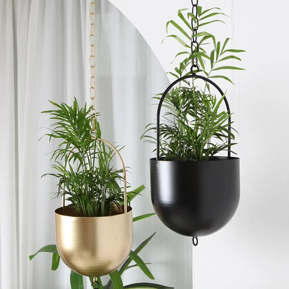 Metal Hanging Planter Pots Modern Plant Pot Container Minimalist Hanging Flower Pots Creative for Succulent Flower Air Plants