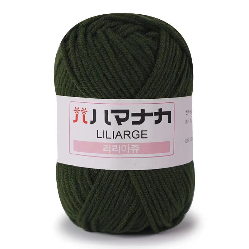 Soft Milk Cotton Knitting Yarn 25g Anti-Pilling High Quality 4ply Crochet Yarn for Scarf Sweater Hat and Doll Craft
