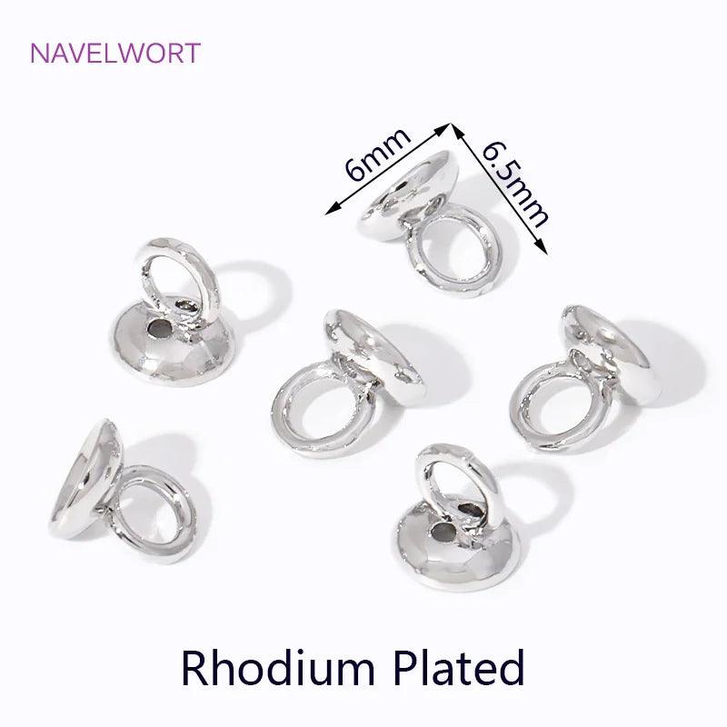 4.5/6MM 18K Gold Plated Brass Pearl Bracelet Ends Connector With Loop,Jewelry End Caps,For DIY Jewelry Making Accessories